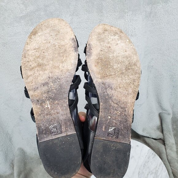 Eileen Fisher Shoes Womens 8.5 Black Leather Nest Caged Gladiator - Picture 7 of 9